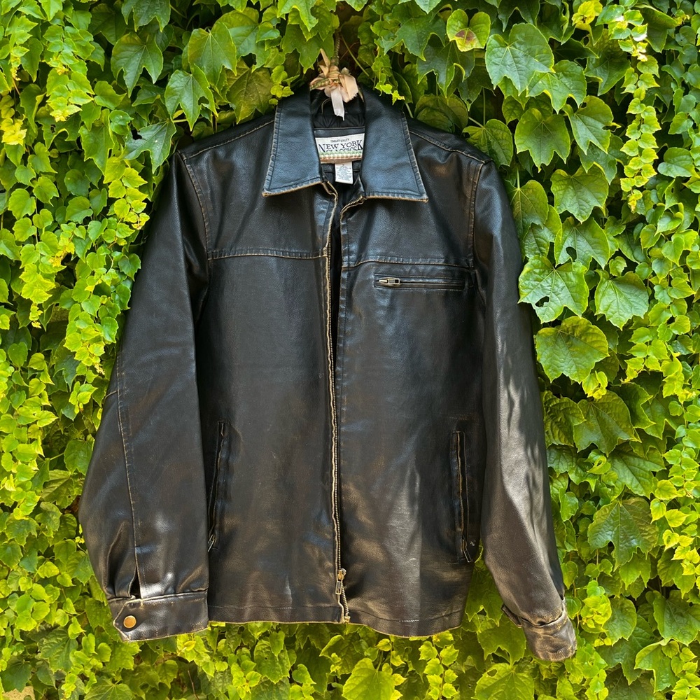 Vintage distressed leather jacket